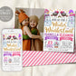 Winter Wonderland Joint Siblings Birthday Invitation With Photo Editable Template