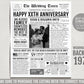 Back in 1970 54th 55th 56th Anniversary Gift Newspaper Editable Template