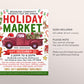 Holiday Market Flyer Editable Template, Christmas Market Poster, Winter Fest Vendor Craft Show, School Community Boutique Shopping Event