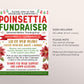 Poinsettia Fundraiser Flyer Editable Template, Christmas Poinsettia Sale, Holiday Plant Flower Sale School Church PTO PTA Community Charity