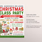 Class Christmas Party Flyer Editable Template