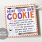 Paint Your Own Cookie Halloween Tags, Halloween PYO Cookie Kit Tags, Halloween Paint Your Own Instructions And Directions Treat Bag Gifts