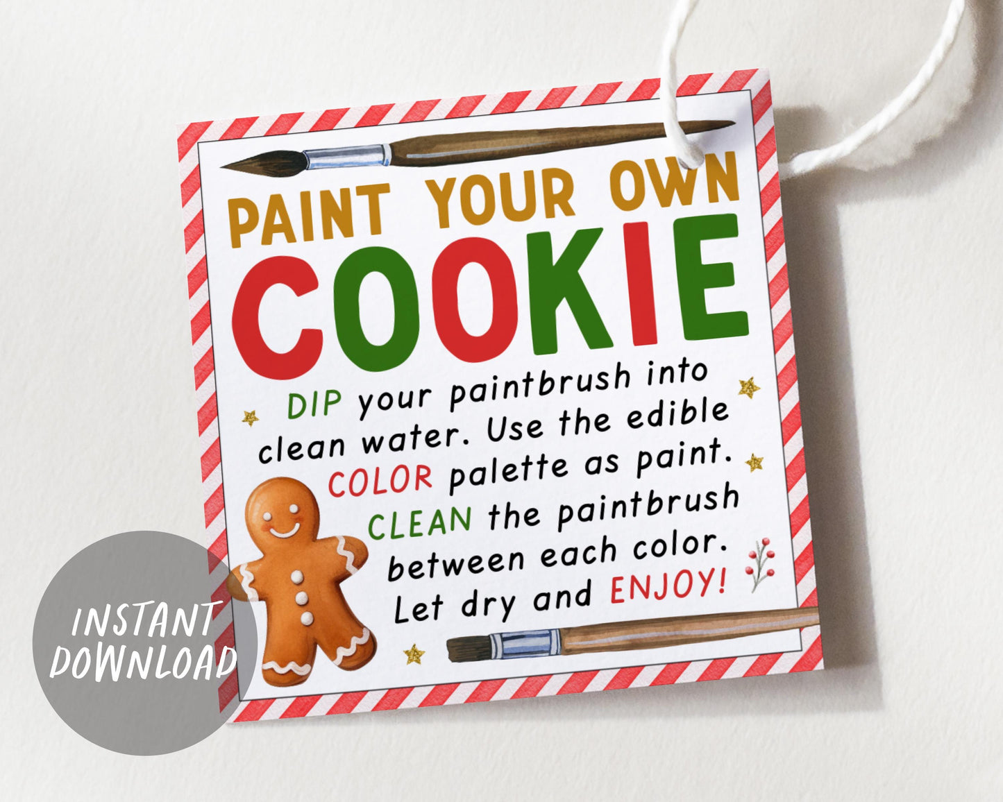 Paint Your Own Cookie Christmas Tags