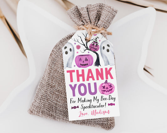 Halloween Birthday Favor Tags Editable Template