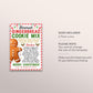 Gingerbread Cookie Mix in a Jar Gift Tag Editable Template