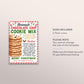 Cookie Mix in a Jar Gift Tag Editable Template, Christmas Chocolate Chip Cookie Recipe Favor Tag, Holiday Bake Sale Label, Mason Jar Label