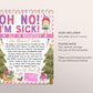 Christmas Pink Girl Elves Recovery Letter Editable Template, Elf Lost Magic Letter, Oh No We're Sick Elves Was Touched Letter Holiday