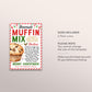 Muffin Mix in a Jar Gift Tag Editable Template, Christmas Muffin Recipe Favor Tag, Bake Sale Label, Holiday Brunch Gift, Mason Jar Label