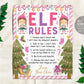 Pink Girl Elf Rules Sign