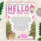 Pink Girl Elf Games BUNDLE Editable Template, Christmas Elves Arrival Welcome Goodbye Letter, Elf Adoption Nice List Certificate Report Card