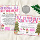 Pink Girl Elf Retirement Letter Bundle Editable Template