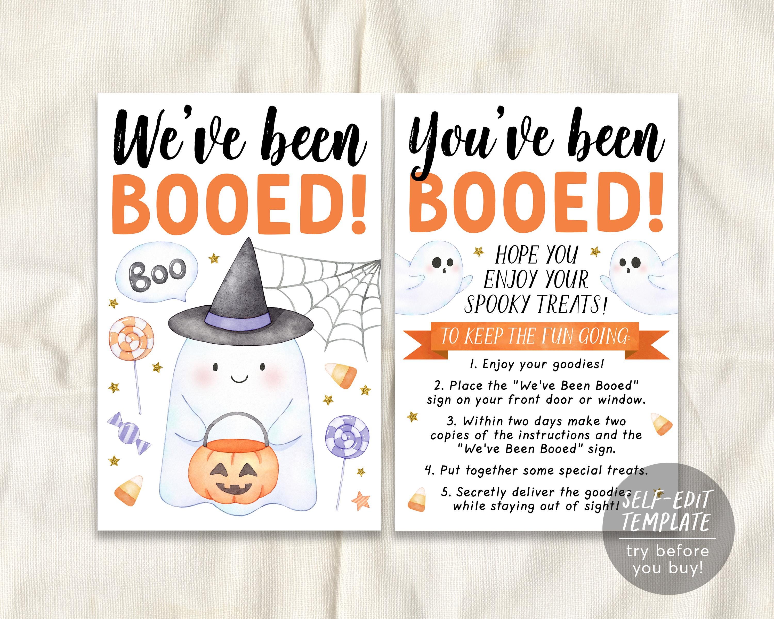 We've Been Booed Editable Template, You've Been Booed Kit, Halloween N ...