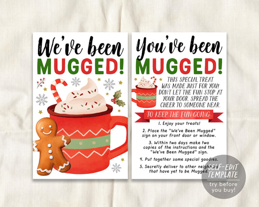 We&#39;ve Been Mugged Christmas Game Editable Template