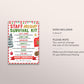 Holiday Staff Survival Kit Tag Editable Template, Employee Christmas Candy Survival Kit , Appreciation Gift Tags Treat Pack, Nurse Boss Gift