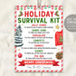 Holiday Survival Kit Tag Editable Template