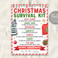 Christmas Survival Kit Tag Editable Template