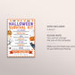 Halloween Survival Kit Tag Editable Template, Fall Autumn Holiday Treat Card, Halloween Party Favor, Thank You Appreciation Candy Gift