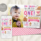 Oh Snap First Birthday Invitation With Photo Editable Template