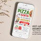 Pizza With Santa Invitation With Photo Editable Template, Christmas Pizza and Pajamas Invite Holiday Kids Dinner Movie Sleepover Party Evite