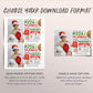 Christmas Pizza And Pajama Birthday Invitation With Photo Editable Template, Holiday Slumber Party Invite, Sleepover Party Evite PJs Santa