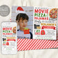 Christmas Movie Pizza Pajamas Birthday Invitation With Photo Editable Template