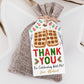 Christmas Waffles and Pajamas Birthday Favor Tags Editable Template, Brunch Pancakes With Santa Holiday Party Thank You Gift Tag Treat Bag