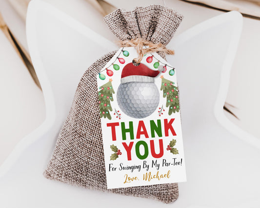 Christmas Golf Favor Tags Editable Template