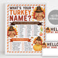 What&#39;s Your Turkey Name Game,