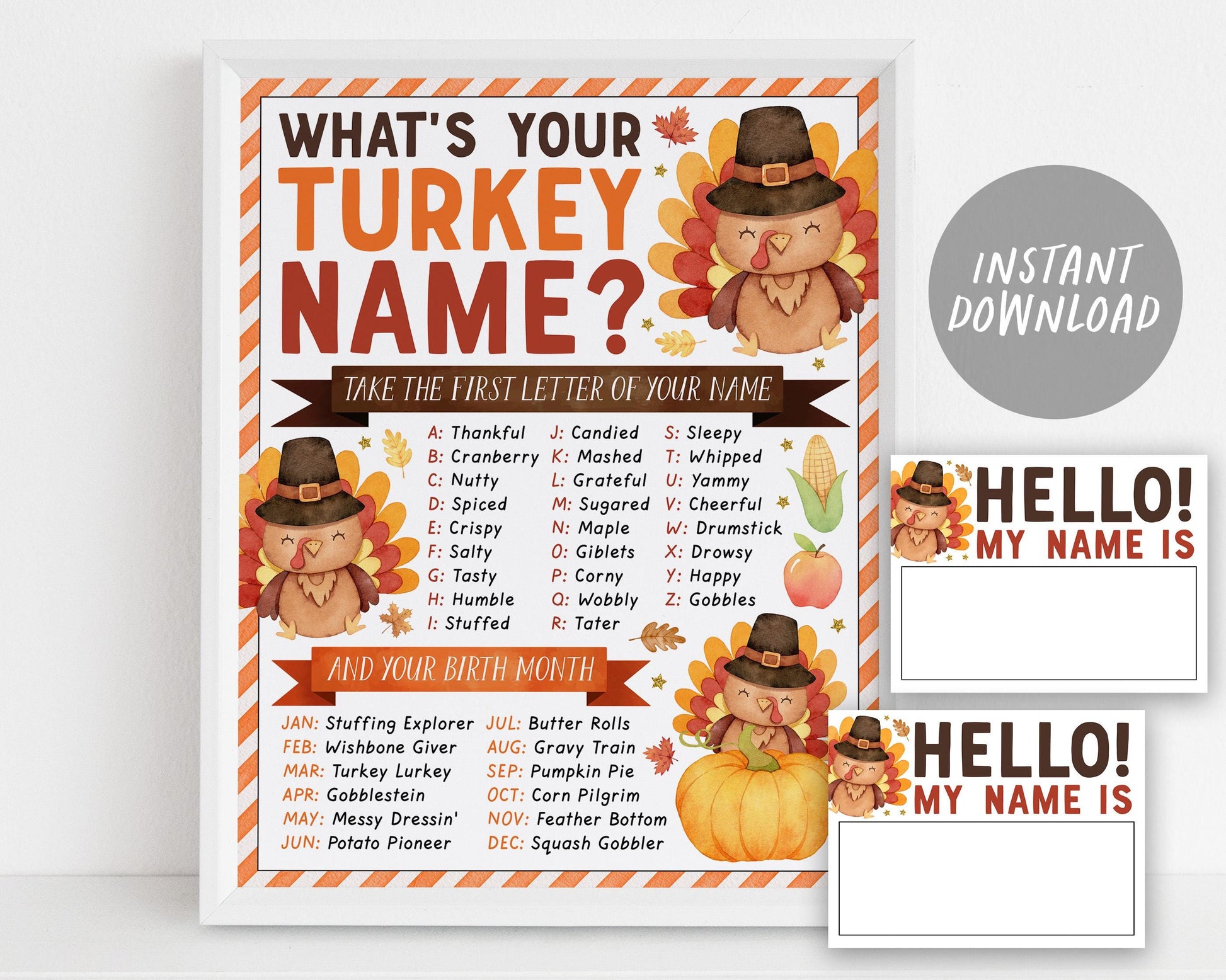 What&#39;s Your Turkey Name Game,