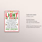 Light of Friends Card Poem Editable Template, Light of Friendship Christmas Ornament, Holiday Thank You Appreciation Favor Tag Gift Tag