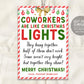 Coworkers Are Like Christmas Lights Card Tag Editable Template