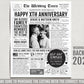 Back in 2023 1st 2nd 3rd 4th Anniversary Gift Newspaper Editable Template