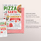 Pizza With Santa Invitation Editable Template, Christmas Pizza and Pajamas Invite, Holiday Kids Dinner Movie Sleepover Party Evite Printable