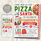 Pizza With Santa Invitation Editable Template