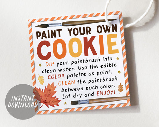 Paint Your Own Cookie Fall Tags