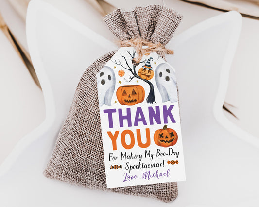 Halloween Birthday Favor Tags Editable Template