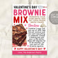 Valentine&#39;s Day Brownie Mix in a Jar Gift Tag Editable Template