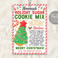 Sugar Cookie Mix in a Jar Gift Tag Editable Template