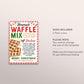 Waffle Mix in a Jar Gift Tag Editable Template, Christmas Waffle Recipe Favor Tag, Bake Sale Label, Holiday Brunch Gift, Mason Jar Label