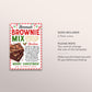 Brownie Mix in a Jar Gift Tag Editable Template, Christmas Brownie Recipe Favor Tag, Bake Sale Label, Holiday Brunch Gift, Mason Jar Label