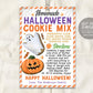 halloween Cookie Mix in a Jar Gift Tag Editable Template