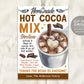 Hot Cocoa Mix in a Jar Gift Tag Editable Template