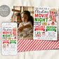 Christmas Movie Night Joint Siblings Birthday Invitation With Photo Editable Template