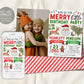 Christmas Joint Siblings Birthday Invitation With Photo Editable Template