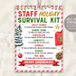 Holiday Staff Survival Kit Tag Editable Template