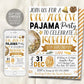 New Year Eve Pajama Party Invitation Editable Template