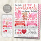 Valentines Day Joint Siblings Birthday Invitation Editable Template