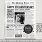 Back in 2024 1st 2nd 3rd 4th Anniversary Gift Newspaper Editable Template