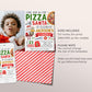 Pizza With Santa Invitation With Photo Editable Template, Christmas Pizza and Pajamas Invite Holiday Kids Dinner Movie Sleepover Party Evite