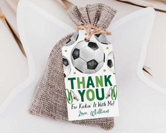 Soccer Birthday Party Favor Tags Editable Template